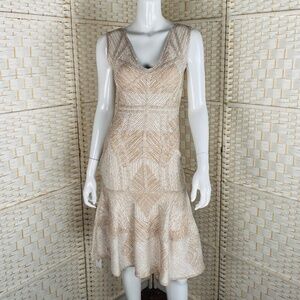 NWT, Herve Leger Printed A-Line Bandage Dress, M .